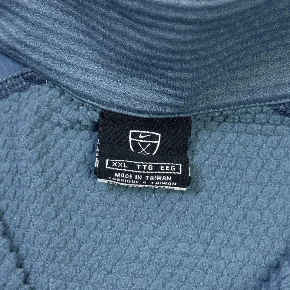 Nike Golf 1/4 Zip Thermal Shirt Pullover Mens 2XL Blue Long Sleeve Mock Collar